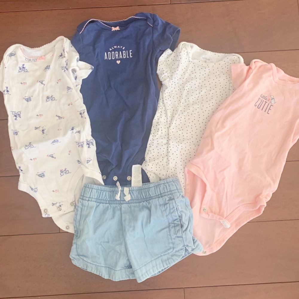 Carters 9 Month Onesies w/ Shorts